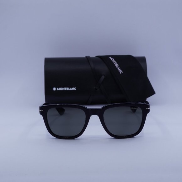 Montblanc MB0302S 004 Square Sunglasses - Blue/Grey - Picture 4 of 11